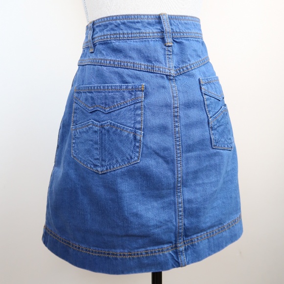 Free People Wildfire Button A Line Mini Skirt M 28 - Picture 7 of 8